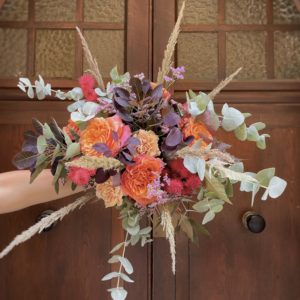 bouquet rose et orange fleurs livraison lyon