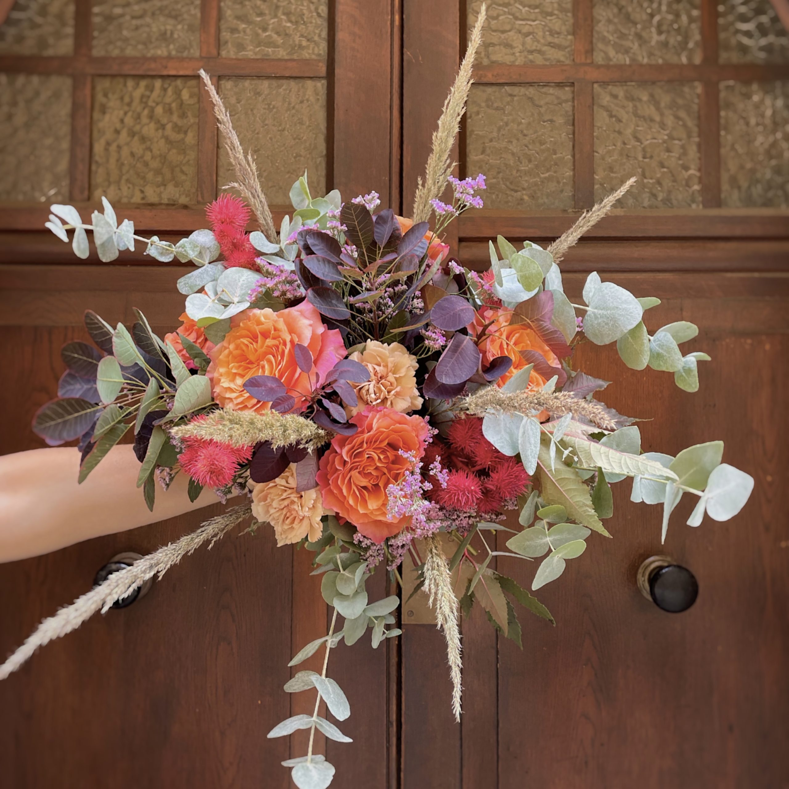 bouquet rose et orange fleurs livraison lyon