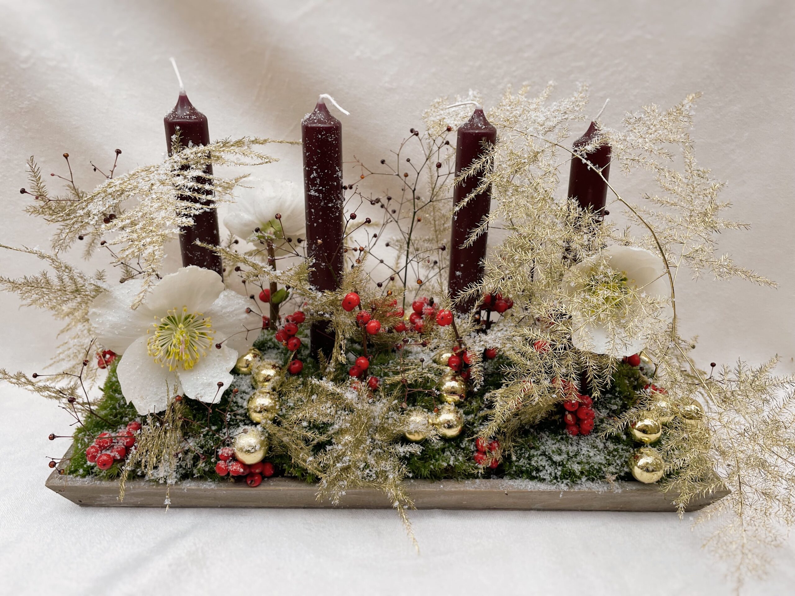 centre de table de Noel avec bougies