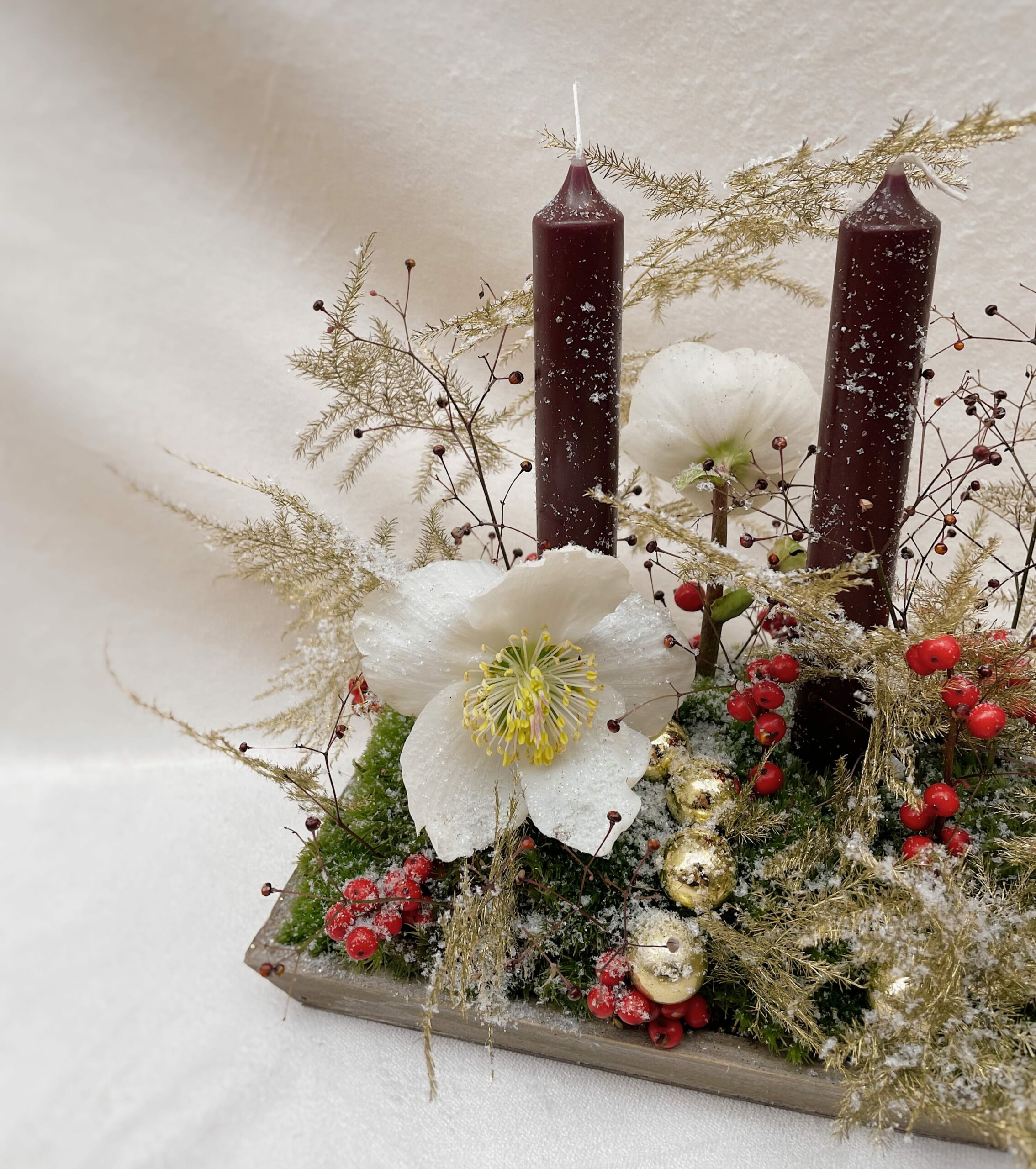 centre de table de Noel avec bougies