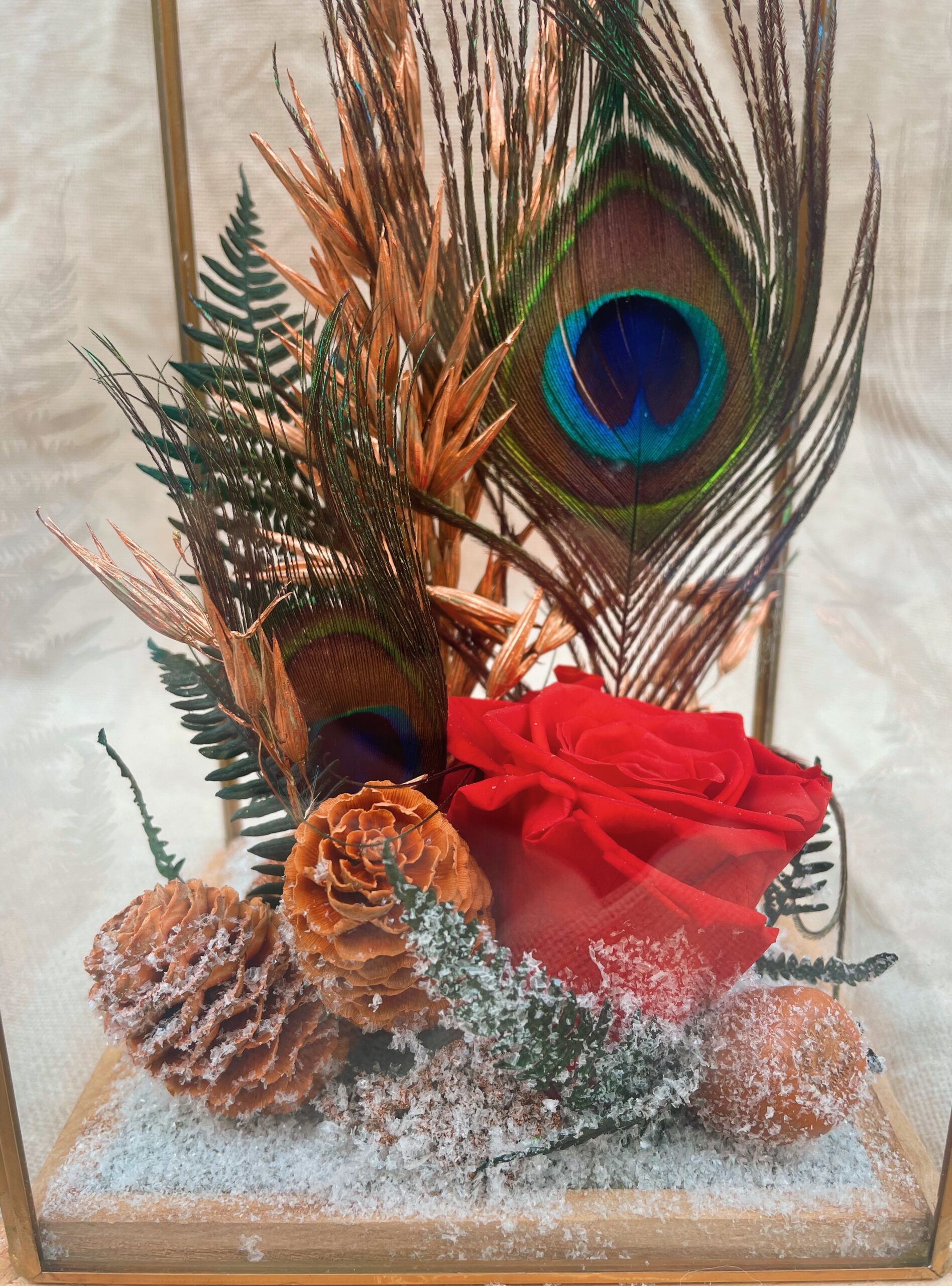 cloche Noël fleurs séchées