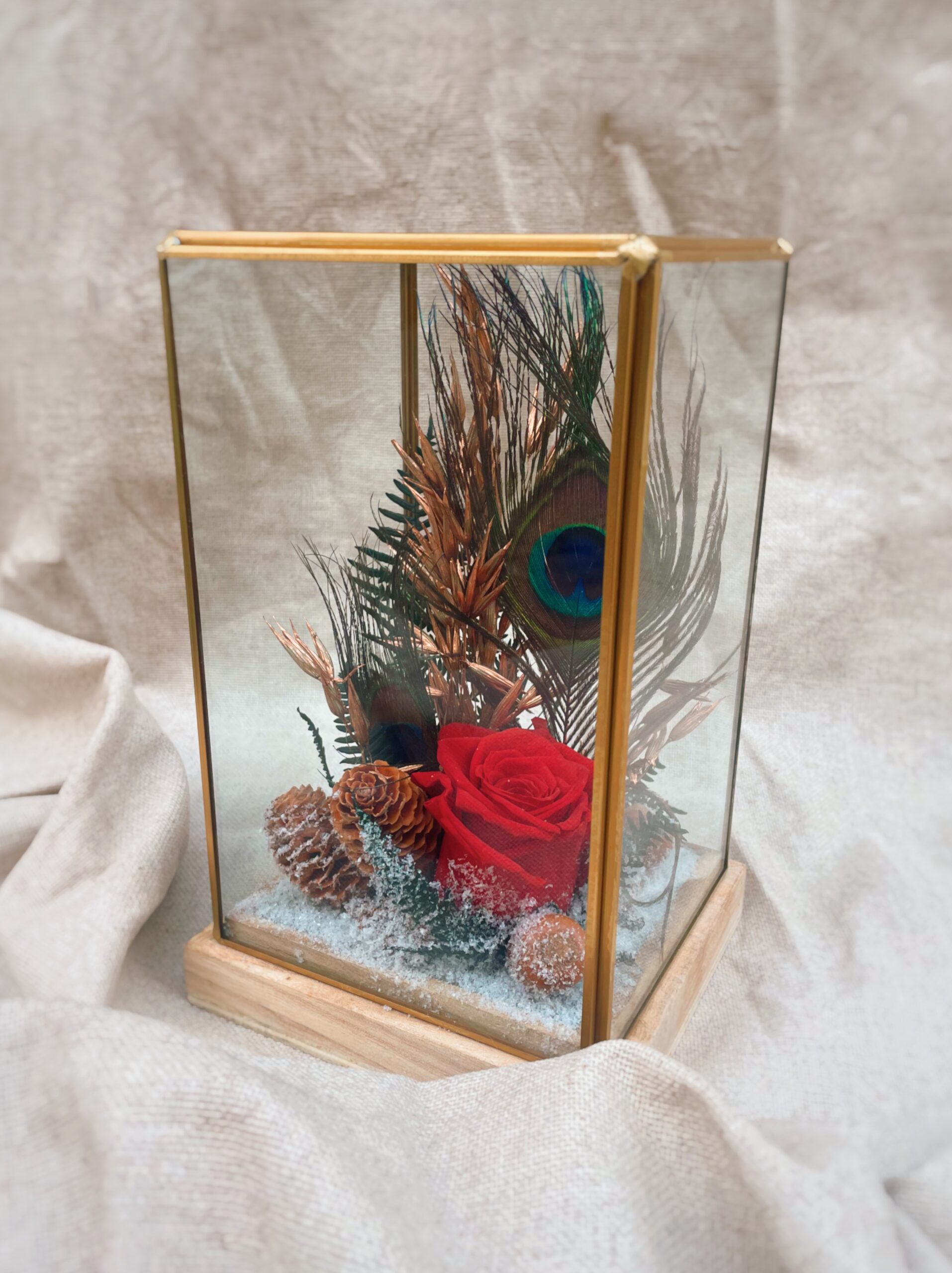 cloche Noël fleurs séchées