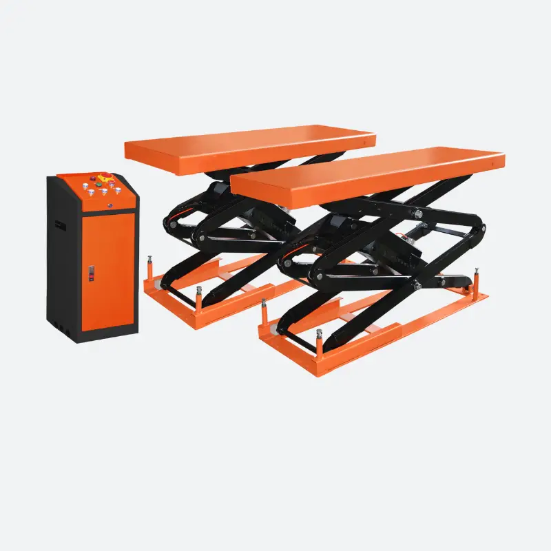 Pont ciseaux encastrable double extension 3,5 tonnes pour installation dans la dalle