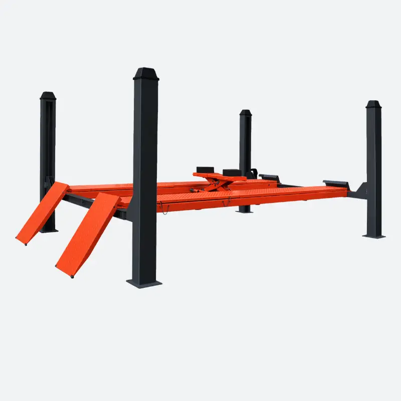 Pont 4 colonnes de géométrie avec plateaux pivotants et plaques de débattement