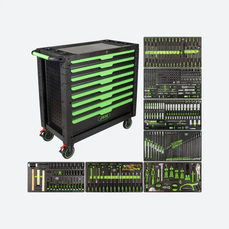 Caisse d'outils 8 tiroirs équipés avec 468 outils