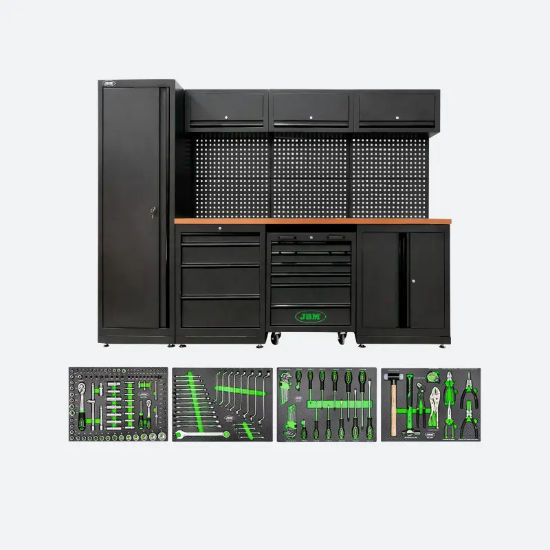 Etabli modulable avec tiroirs et outils