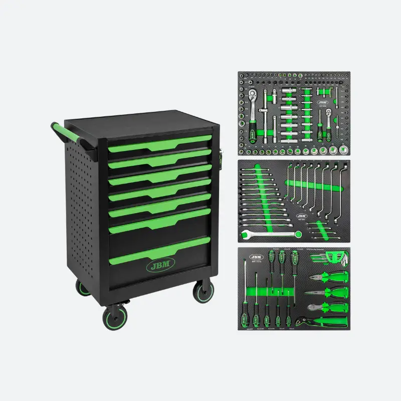 Servante d'outillage 154 outils 7 tiroirs mobile