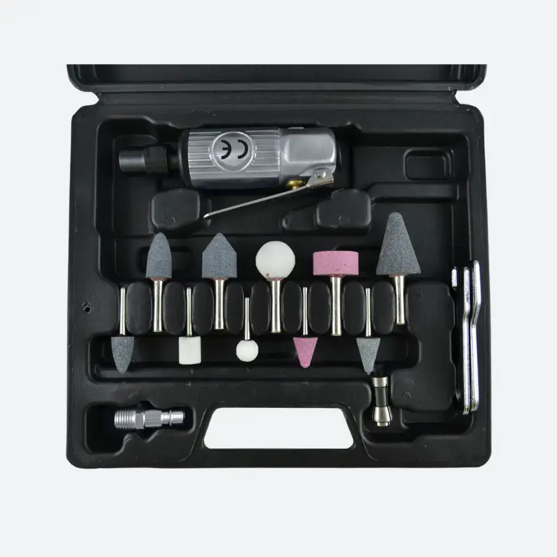 Meuleuse pneumatique avec 16 pièces